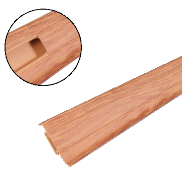 Plinta cu canal cablu, PVC, cires H63, 2.5 m