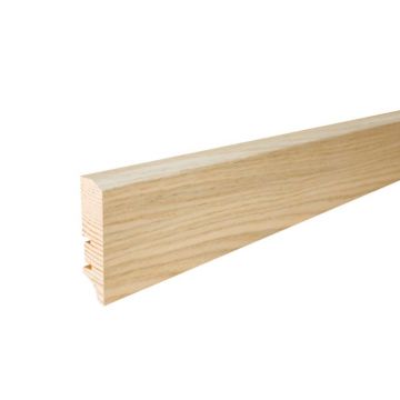 Plinta parchet, lemn, stejar alb, 2200 x 60 x 16 mm