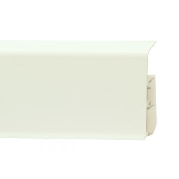 Plinta parchet PVC, alb mat, dublu canal cablu, alb mat, 2200 x 22 x 80 mm