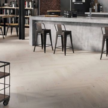 Parchet Triplu Stratificat Barlinek Stejar Cappuccino Herringbone 130 Pure Classico Line