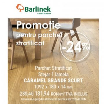 Parchet Triplu Stratificat - Barlinek - Stejar Caramel Grande Scurt - Pure Line