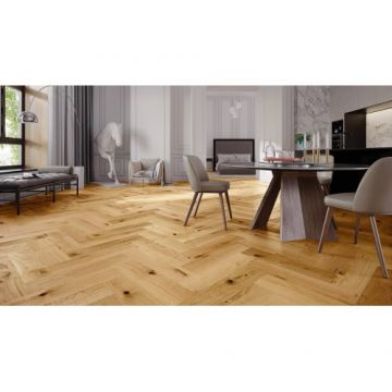 Parchet triplu stratificat Barlinek Stejar Raisins Herringbone 180-Classico Line