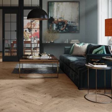 Parchet Triplu Stratificat Barlinek Stejar Serene Herringbone 110 Pure Classico Line