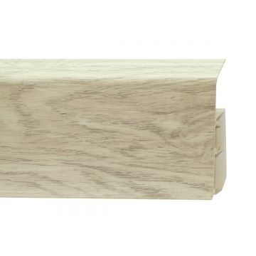 Plinta parchet cu dublu canal cablu PVC, stejar Rene, 2200 x 22 x 80 mm