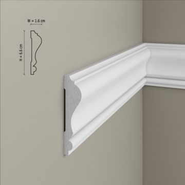 Brau decorativ Elegance Decor din polimer rigid B11, 6.6x1.6x200 cm - Dimensiune 6.6x1.6x200 cm
