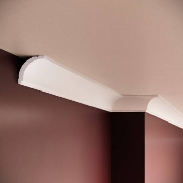 Cornisa decorativa Elegance Decor din polimer rigid C4, 5x5x200 cm - Dimensiune 5X5X200 cm