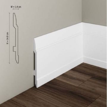 Plinta duropolimer Elegance Decor S24, 14.8x1.4x200 cm - Dimensiune 14.8x200 cm