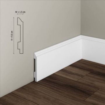 Plinta polimer rigid Elegance Decor S18, 9.5x1.4x200 cm - Dimensiune 9.5x200 cm