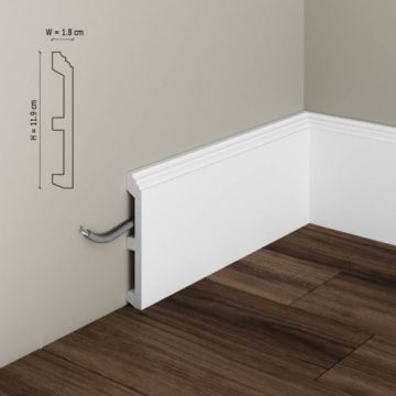 Plinta polimer rigid Elegance Decor S20, 11.9x1.8x200 cm - Dimensiune 11.9x200 cm