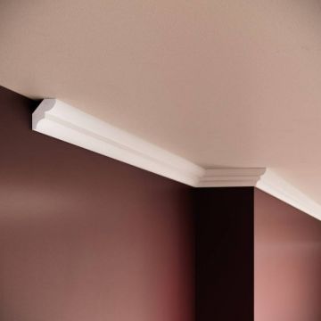 Cornisa decorativa Elegance Decor din polimer rigid C3, 2.8X2.8X200 cm - Dimensiune 2.8x200 cm