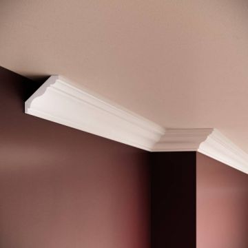 Cornisa decorativa Elegance Decor din polimer rigid C5, 5x4.7x200 cm - Dimensiune 5x200 cm