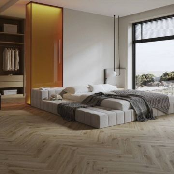 Parchet SPC Barlinek Desert Oak Herringbone - Substrat Fara substrat
