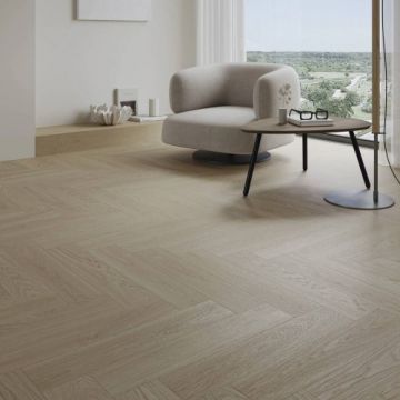 Parchet SPC Barlinek Flax Oak Herringbone - Substrat Cu substrat