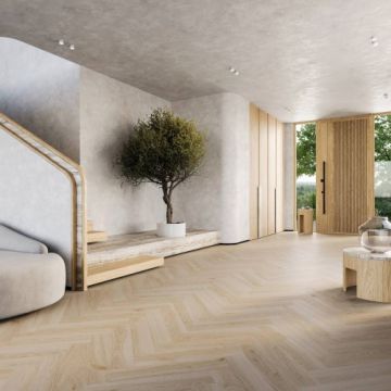 Parchet SPC Barlinek Tea Oak Herringbone cu substrat - Substrat Cu substrat
